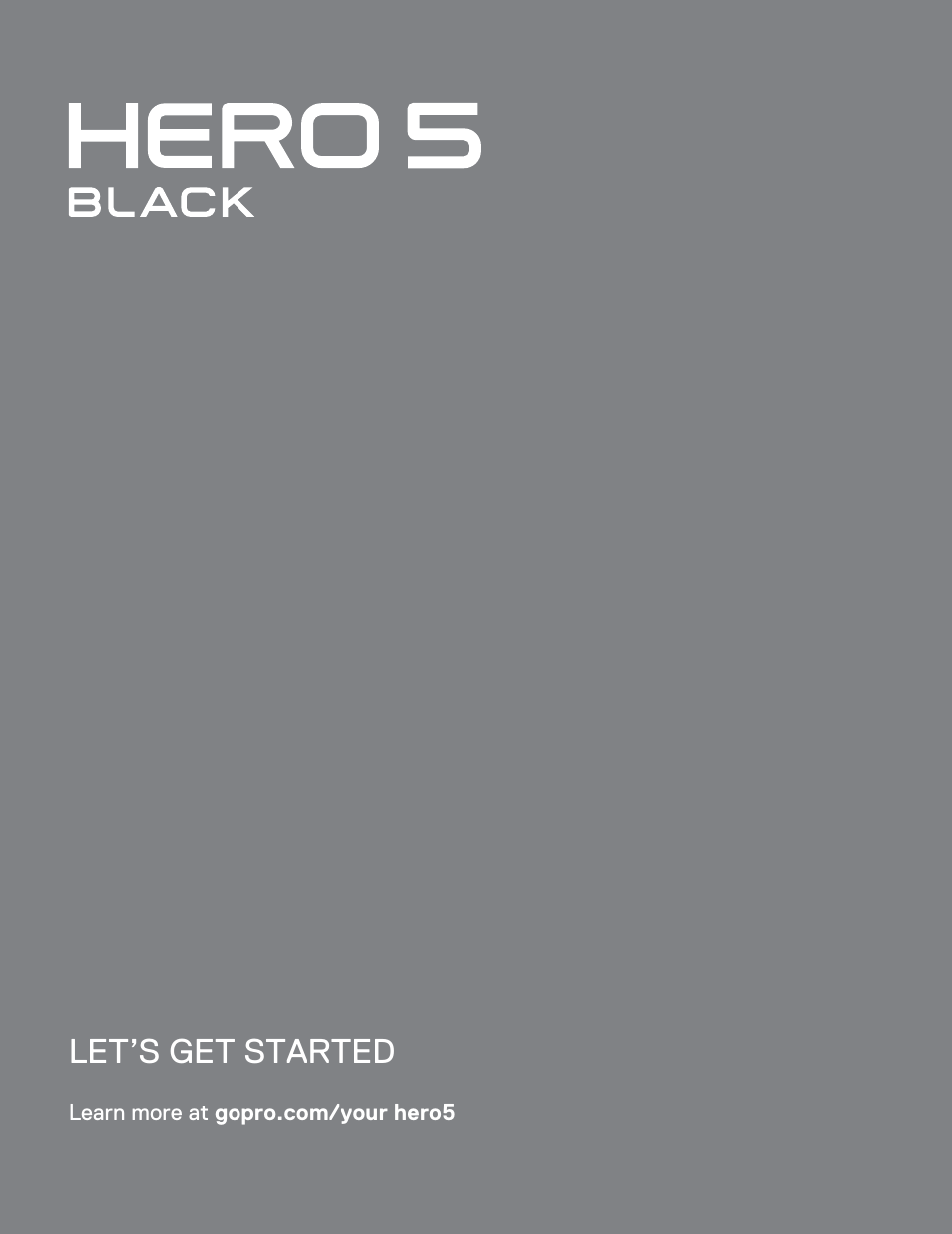 GoPro Hero 5 Black User Manual | 5 pages