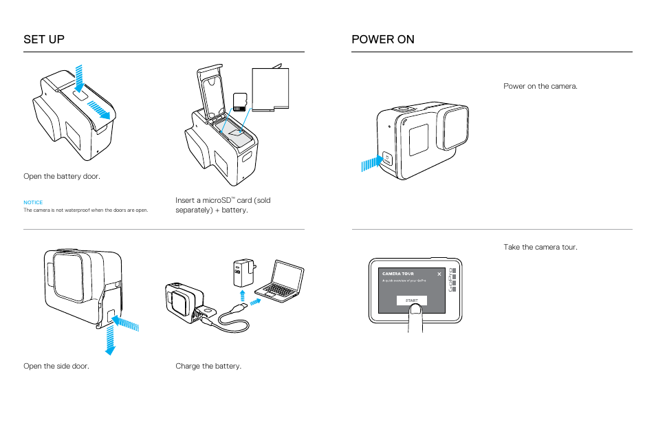 Set up power on | GoPro Hero 5 Black User Manual | Page 2 / 5