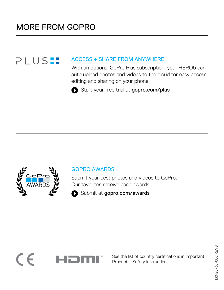 More from gopro | GoPro Hero 5 Black User Manual | Page 5 / 5