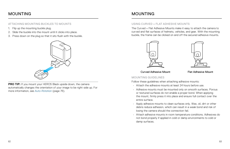 Mounting | GoPro Hero 5 Black User Manual | Page 42 / 47