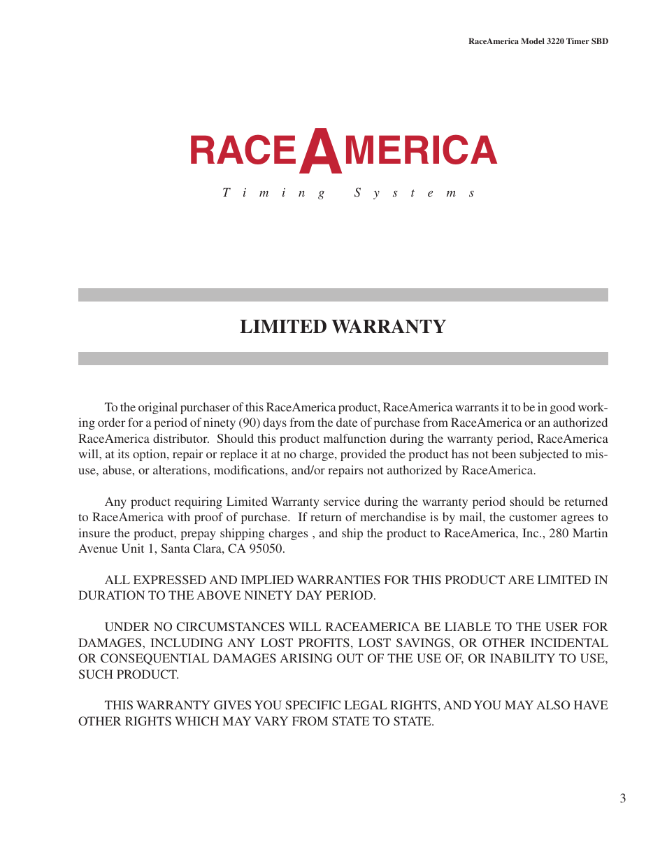 Race, Merica | Duracell REV M 3220 User Manual | Page 3 / 13