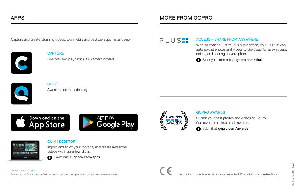 Apps more from gopro | GoPro Hero 5 Session User Manual | Page 5 / 5