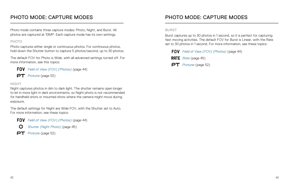 Photo mode, Photo mode: capture modes | GoPro Hero 5 Session User Manual | Page 22 / 38