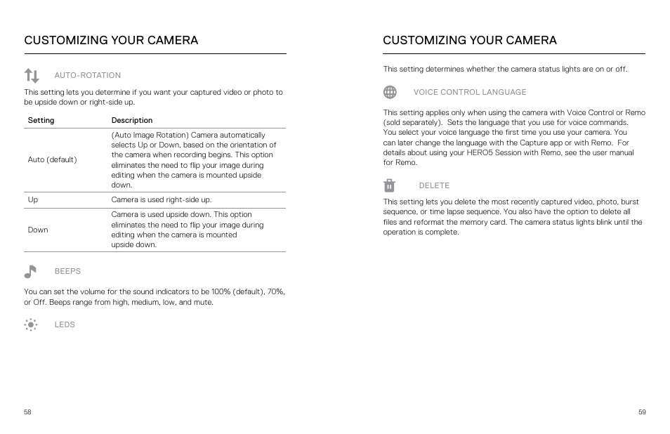 Customizing your camera | GoPro Hero 5 Session User Manual | Page 30 / 38