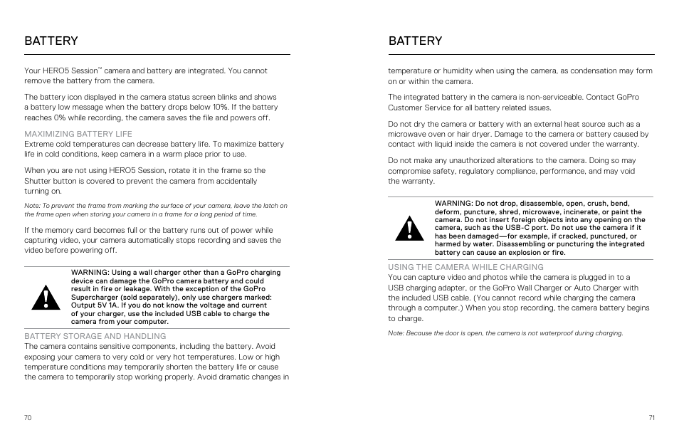 Battery, Information, see | GoPro Hero 5 Session User Manual | Page 36 / 38