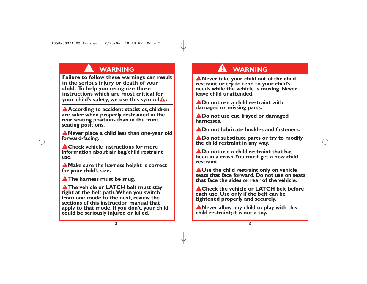 Dorel Juvenile Group 4358-3832A User Manual | Page 3 / 38