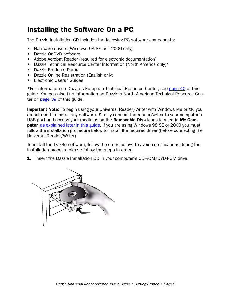 Installing the software on a pc, Software installation on a pc | Dazzle Multimedia Universal 8 in 1 Reader/Writer None User Manual | Page 9 / 41