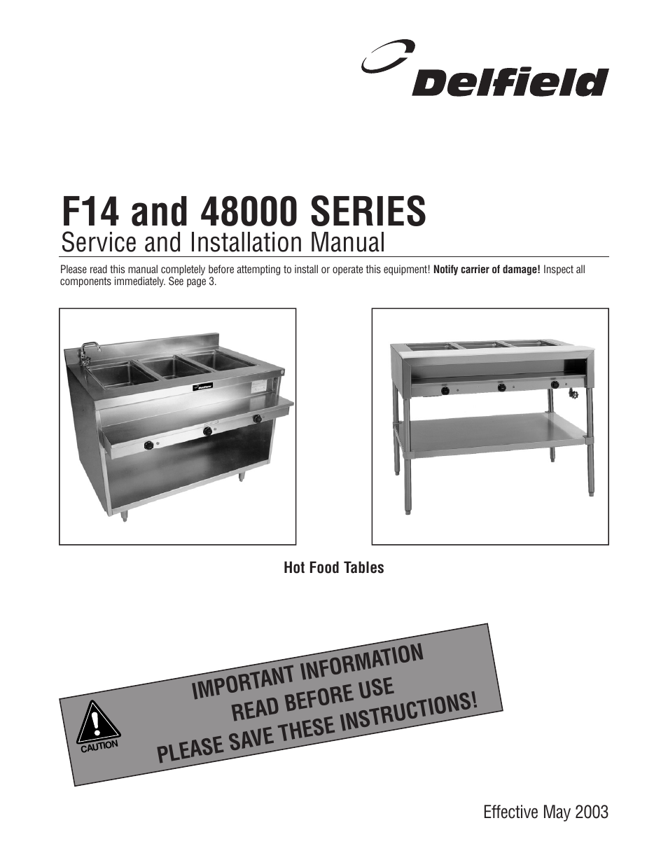 Delfield 48000 Series User Manual | 16 pages