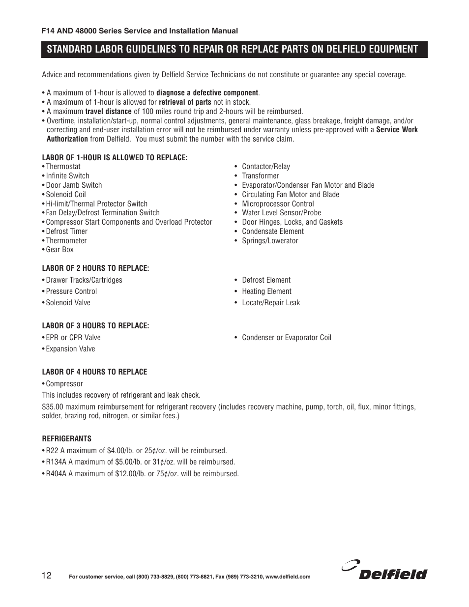 Delfield 48000 Series User Manual | Page 12 / 16