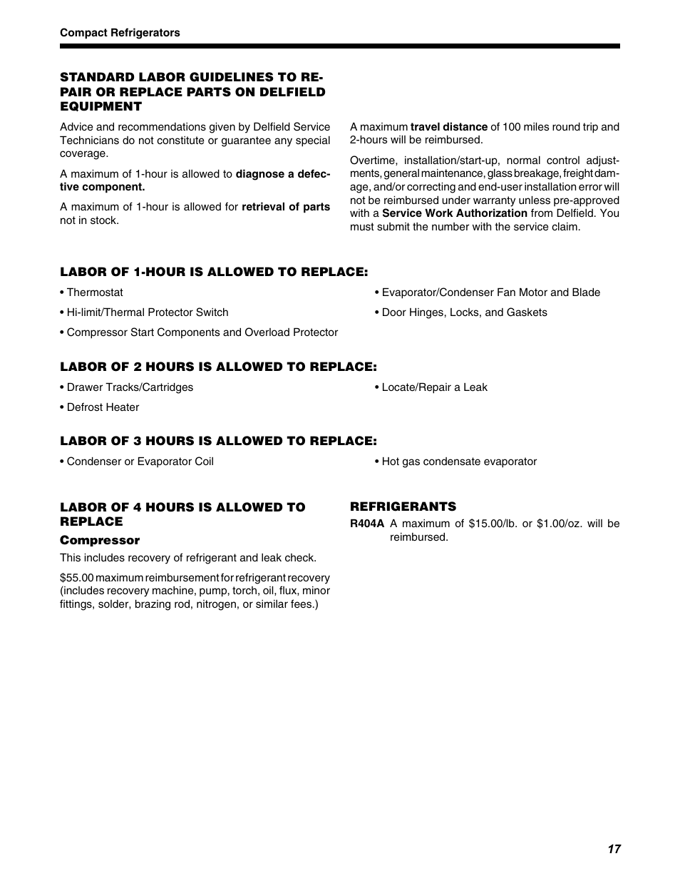 Delfield UCD4460N User Manual | Page 17 / 20