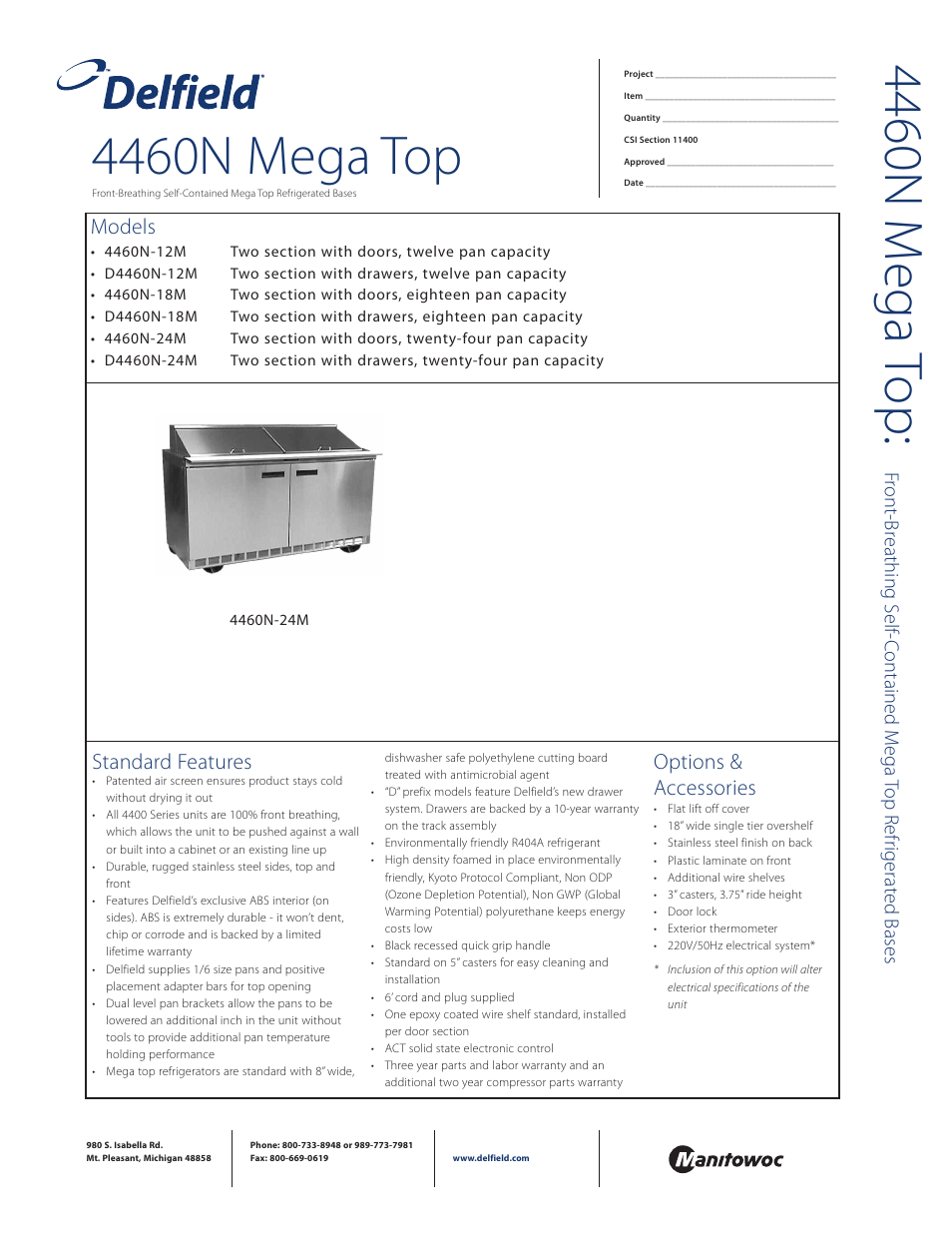 Delfield 4460N-24M User Manual | 4 pages