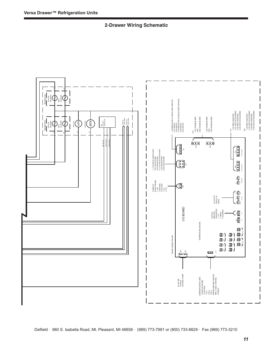 Drawer wiring schematic, Versa drawer™ refrigeration units | Delfield Versa Drawer User Manual | Page 11 / 20