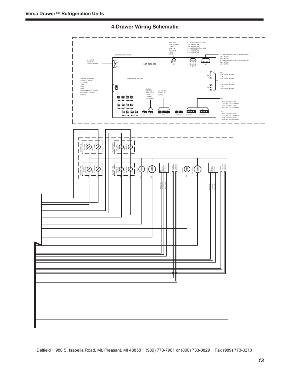 Drawer wiring schematic, Versa drawer™ refrigeration units | Delfield Versa Drawer User Manual | Page 13 / 20