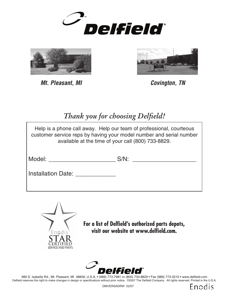 Delfield Versa Drawer User Manual | Page 20 / 20