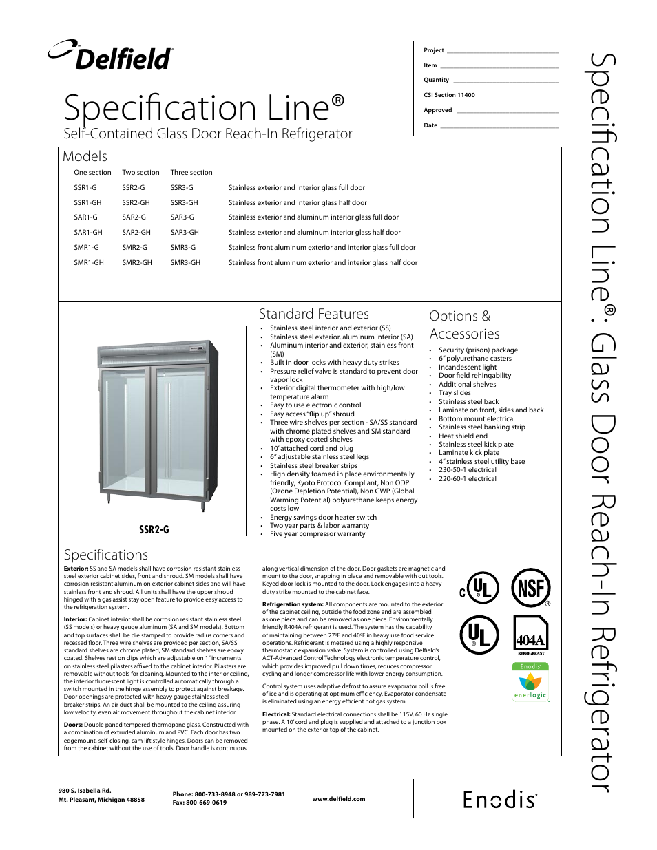 Delfield SAR User Manual | 2 pages