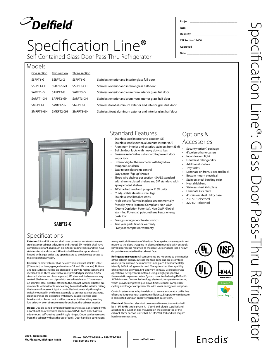 Delfield SMRPT-GH User Manual | 2 pages