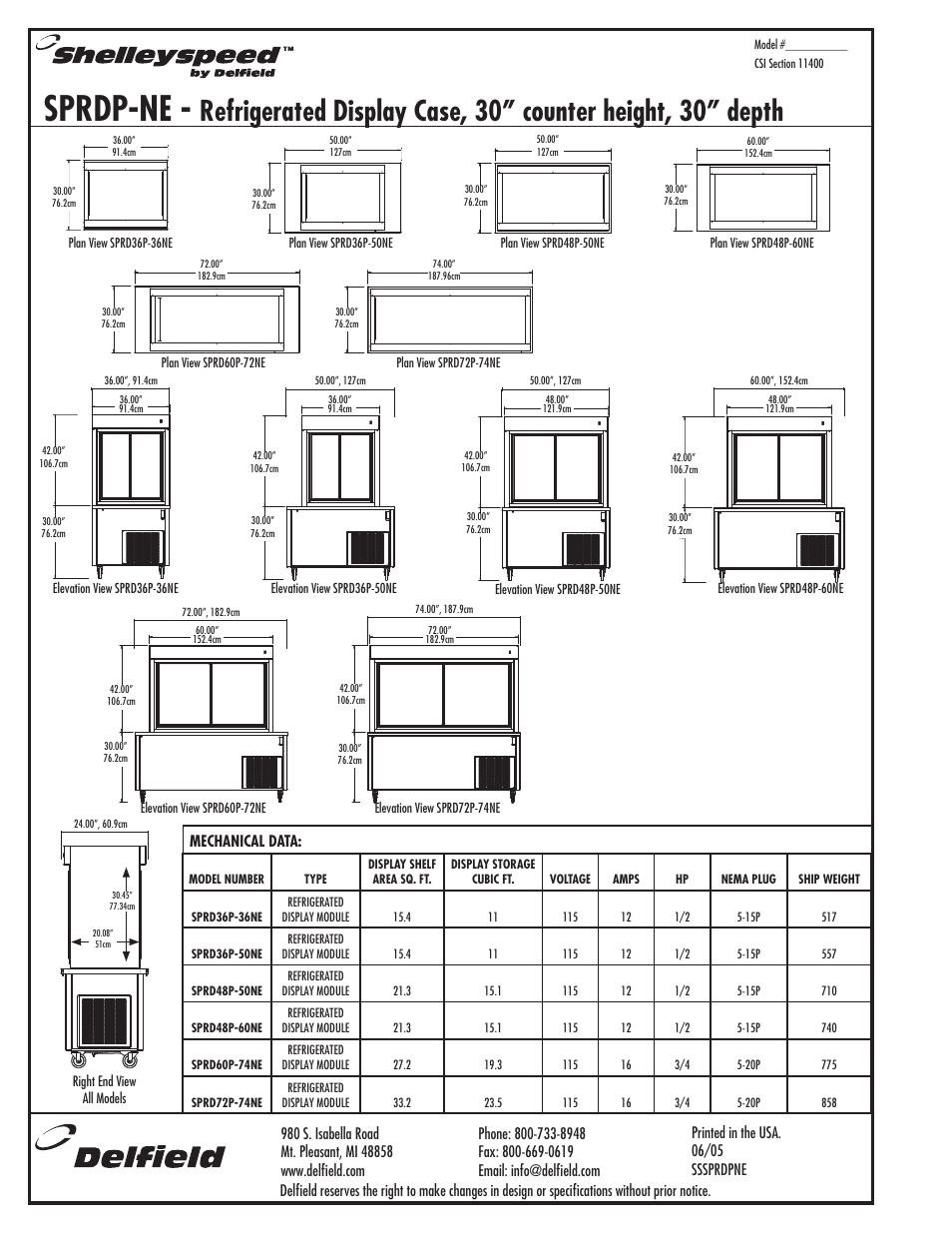 Sprdp-ne | Delfield Shelleyspeed SPRD36P-50NE User Manual | Page 2 / 2
