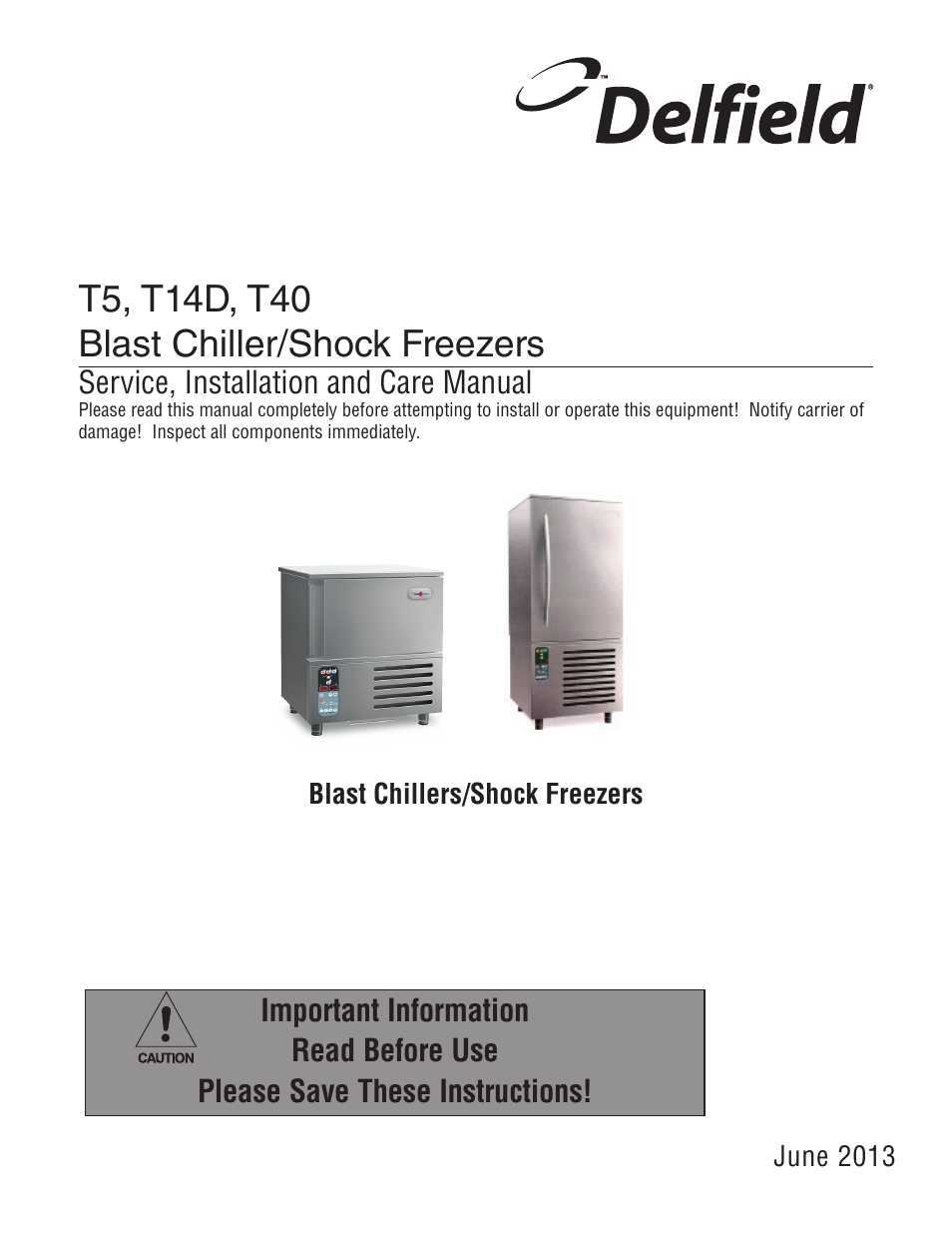 Delfield T5 User Manual | 44 pages