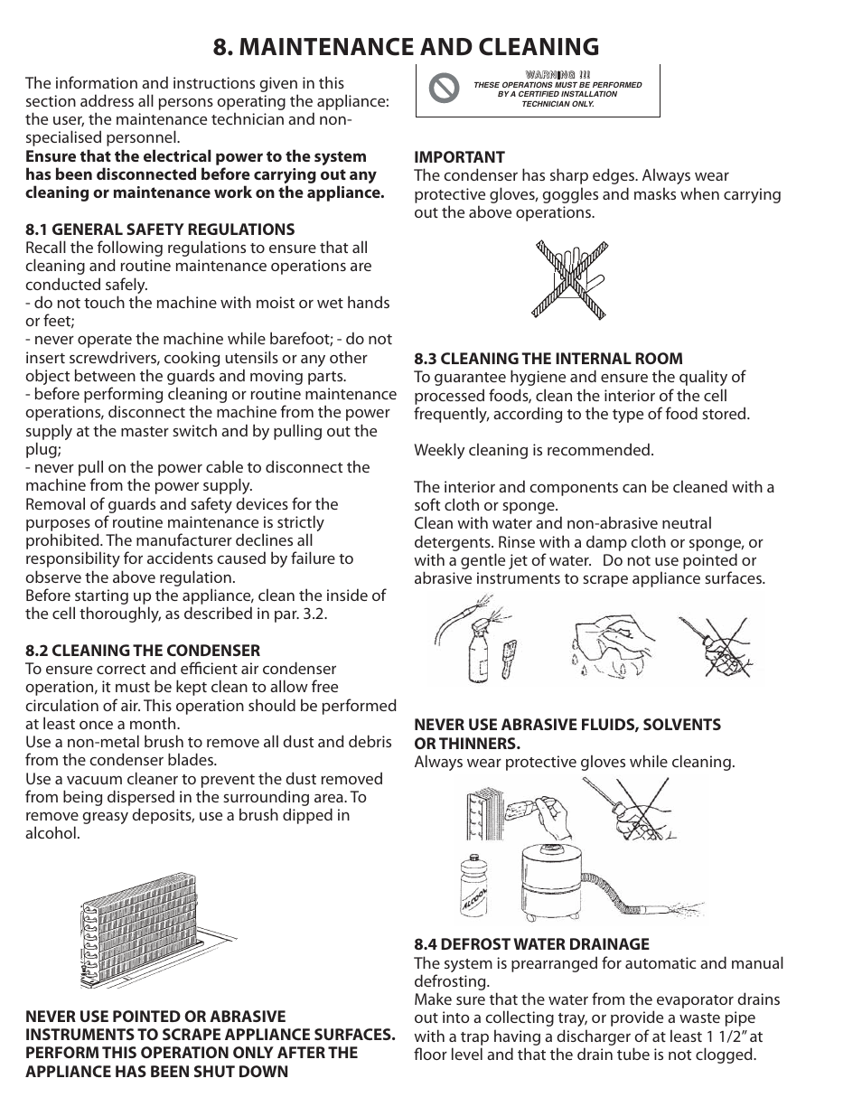 Maintenance and cleaning | Delfield T5 User Manual | Page 28 / 44