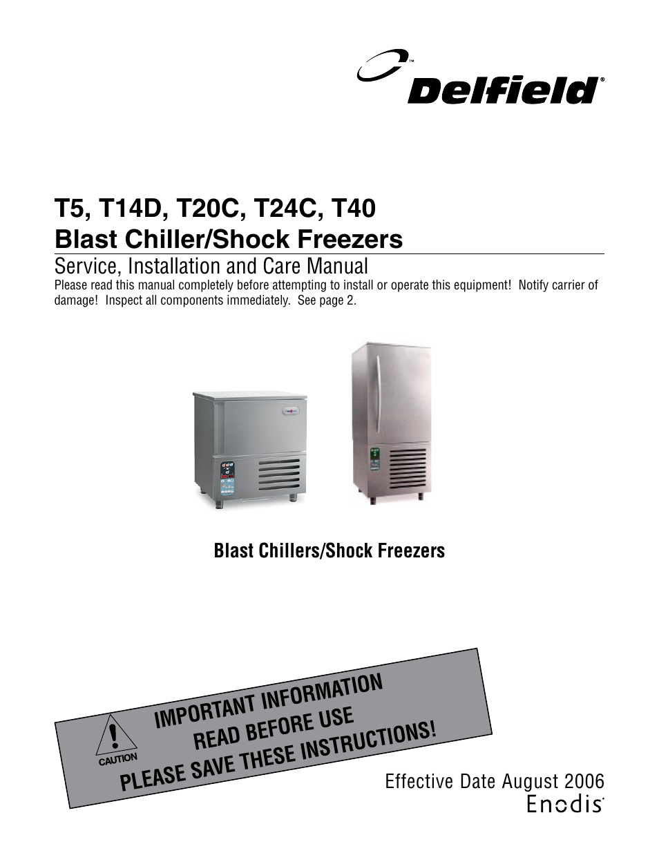 Delfield T40 User Manual | 44 pages