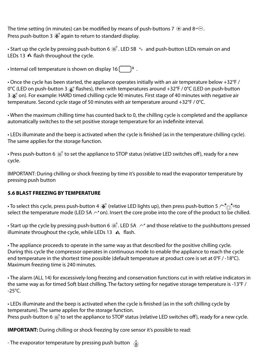 And 8, Press push-button 3, Led 5b | And push-button leds remain on and leds 13 | Delfield T40 User Manual | Page 14 / 44