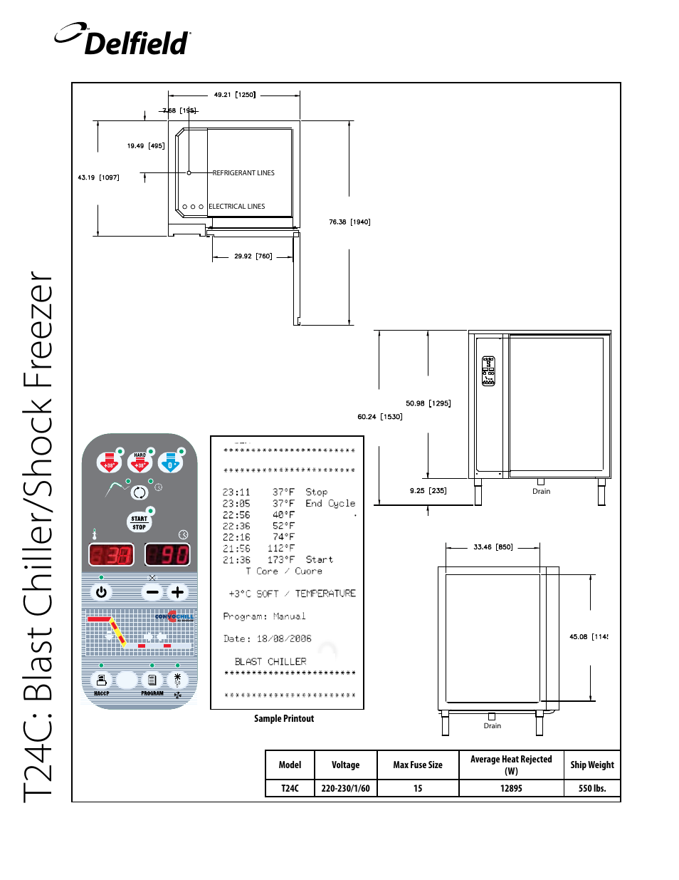 T2 4c : b la st c hi lle r/ sh oc k fr ee ze r, Delfield | Delfield T40 User Manual | Page 26 / 44