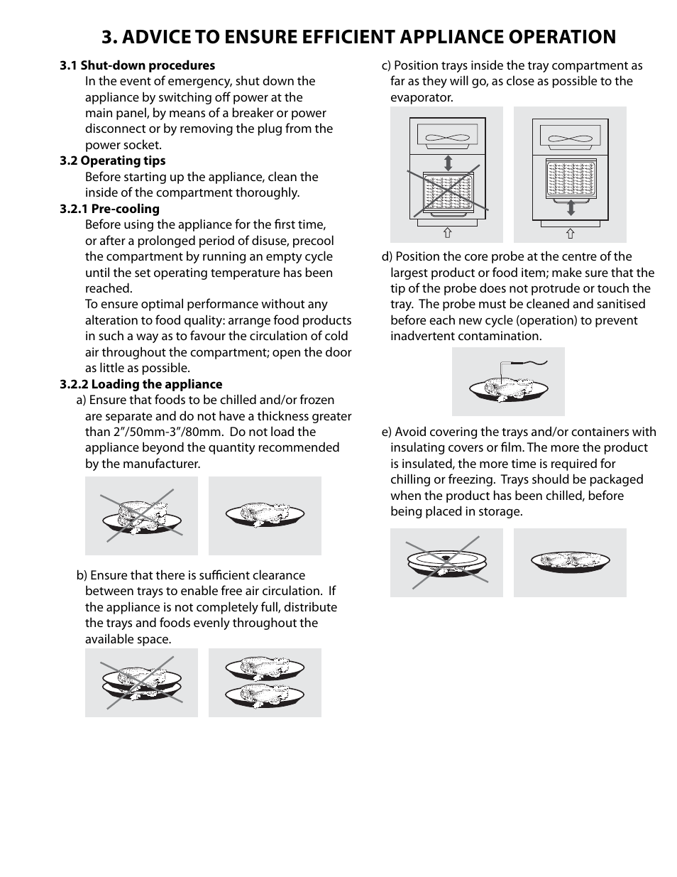 Advice to ensure efficient appliance operation | Delfield T40 User Manual | Page 7 / 44
