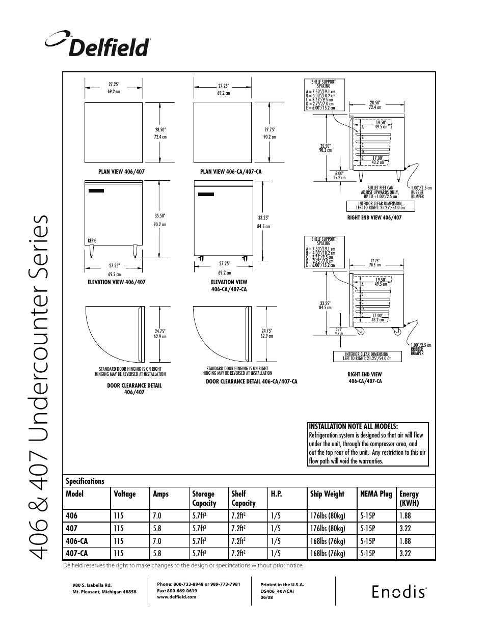 Delfield 406-CA User Manual | Page 2 / 2