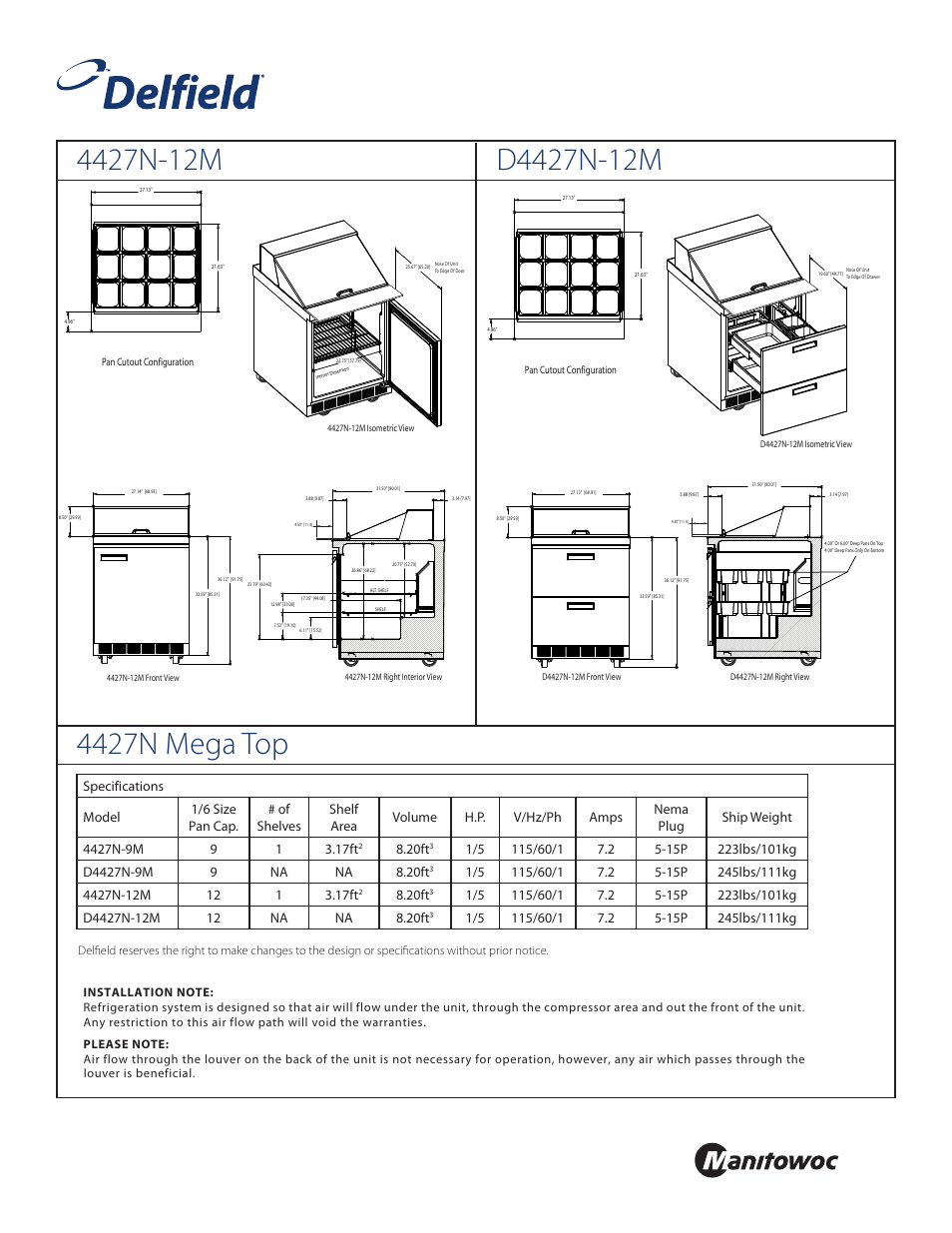 20ft | Delfield 4427N-9M User Manual | Page 3 / 4