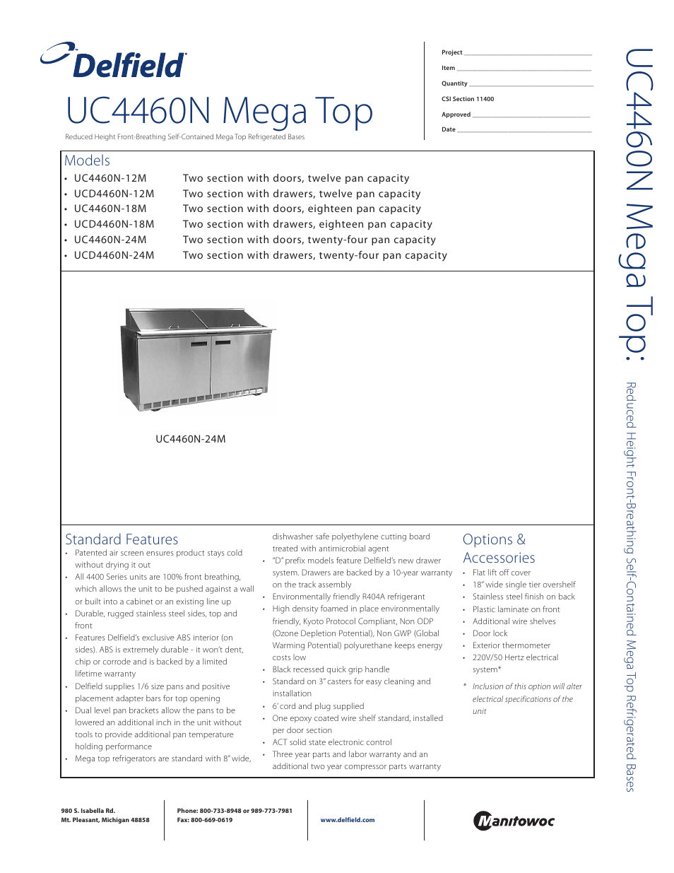 Delfield UCD4460N-24M User Manual | 4 pages