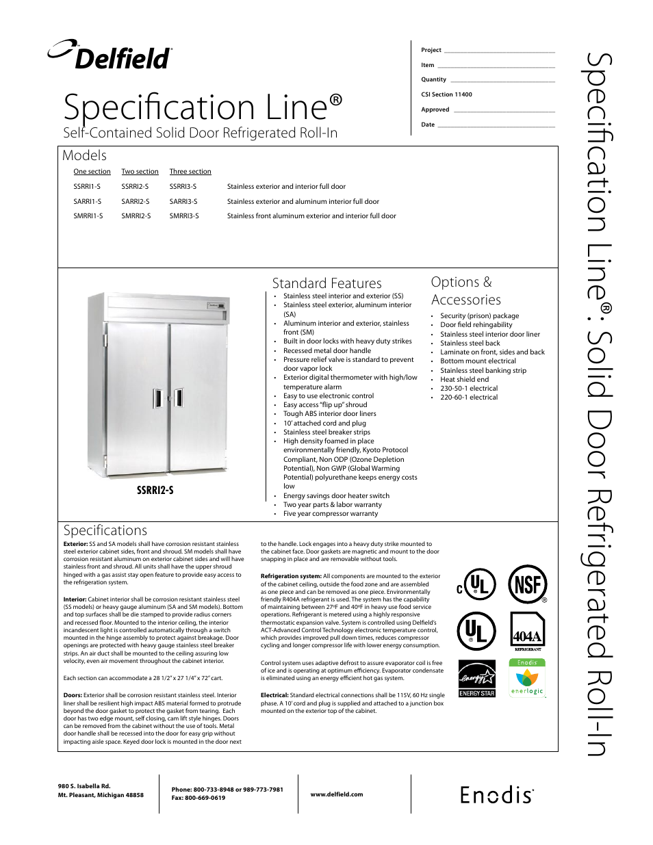 Delfield SARRI2-S User Manual | 2 pages