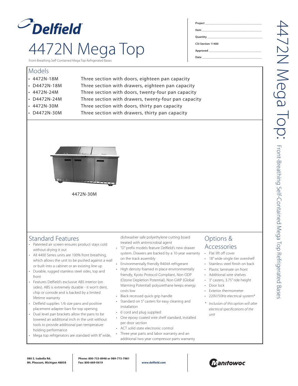 Delfield 4472N-24M User Manual | 4 pages