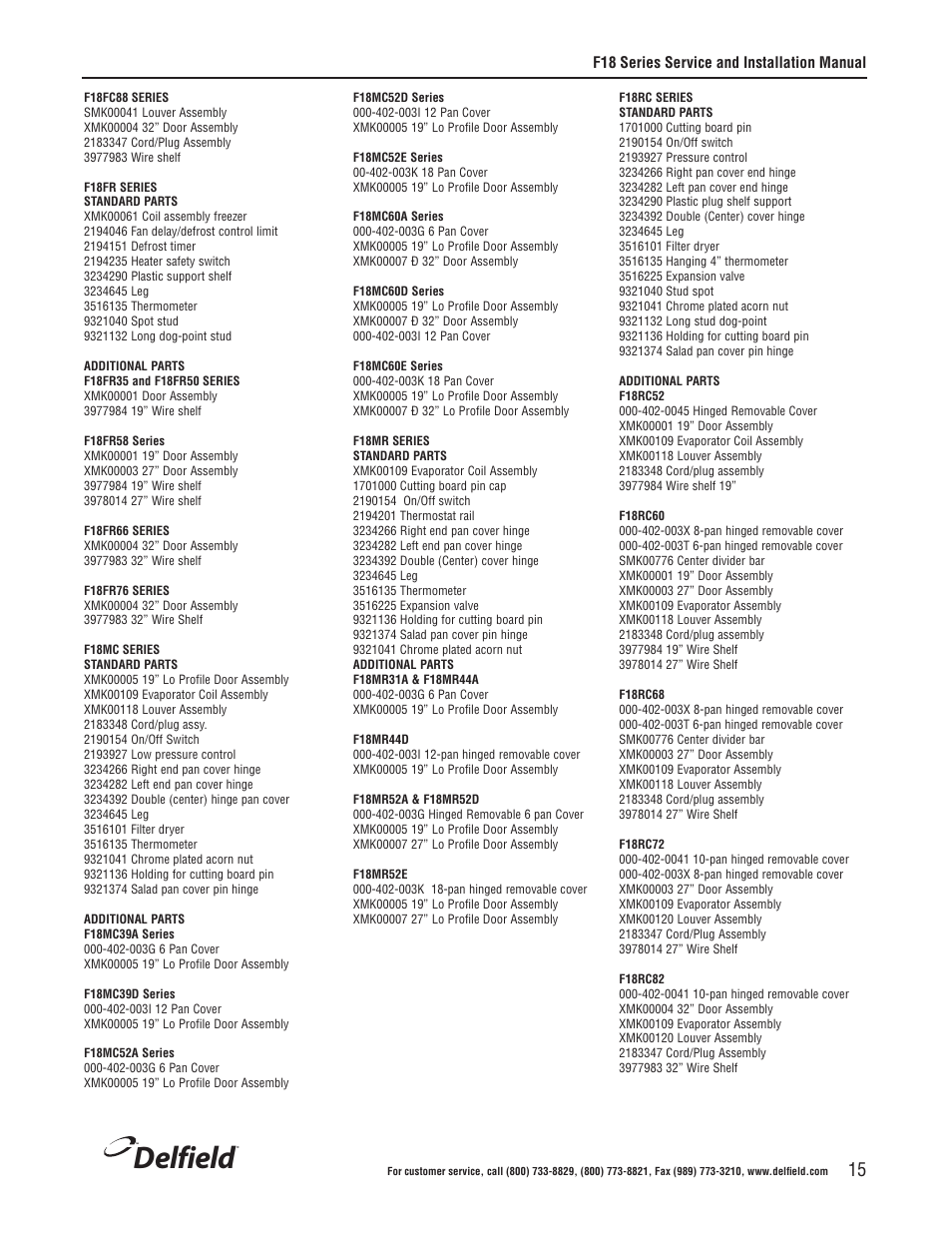 Delfield | Delfield F18BC User Manual | Page 15 / 22