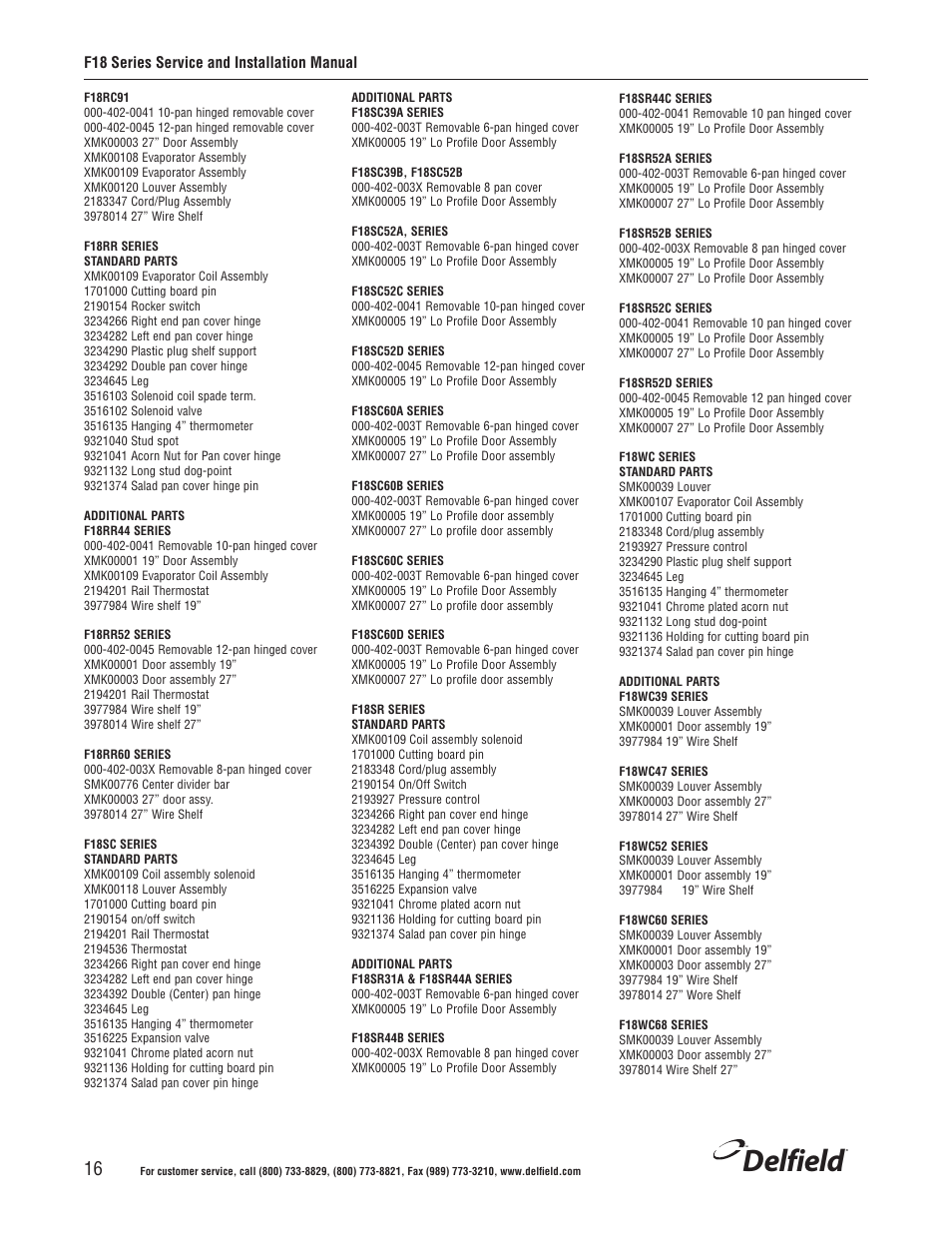 Delfield | Delfield F18BC User Manual | Page 16 / 22
