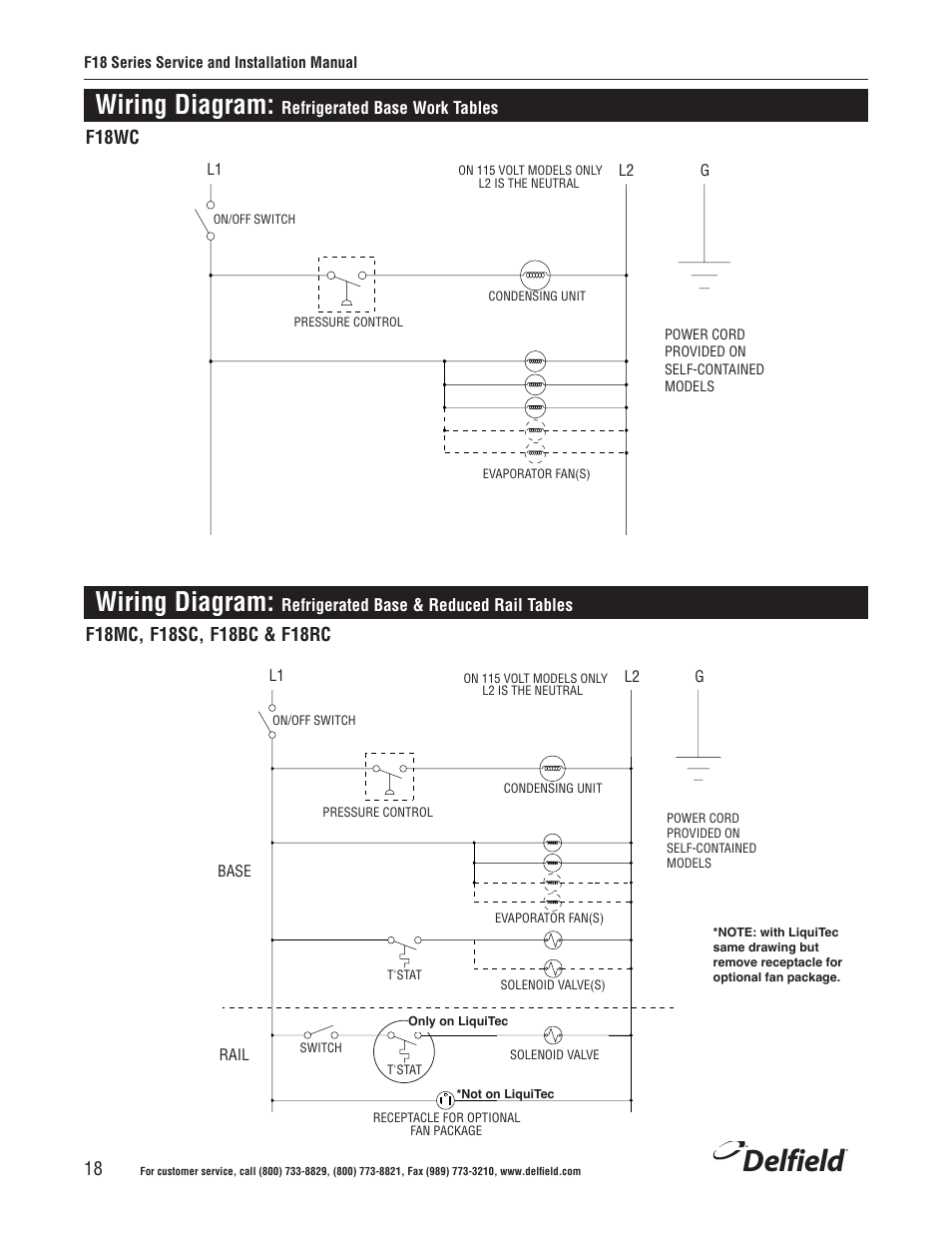 Delfield, Wiring diagram, F18wc | Delfield F18BC User Manual | Page 18 / 22