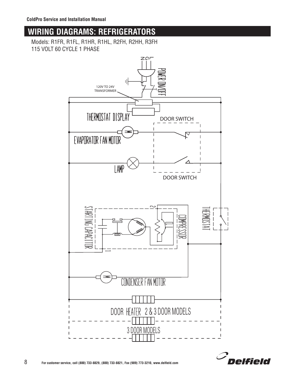 Wiring diagrams: refrigerators | Delfield Refrigerators and Freezers User Manual | Page 8 / 20