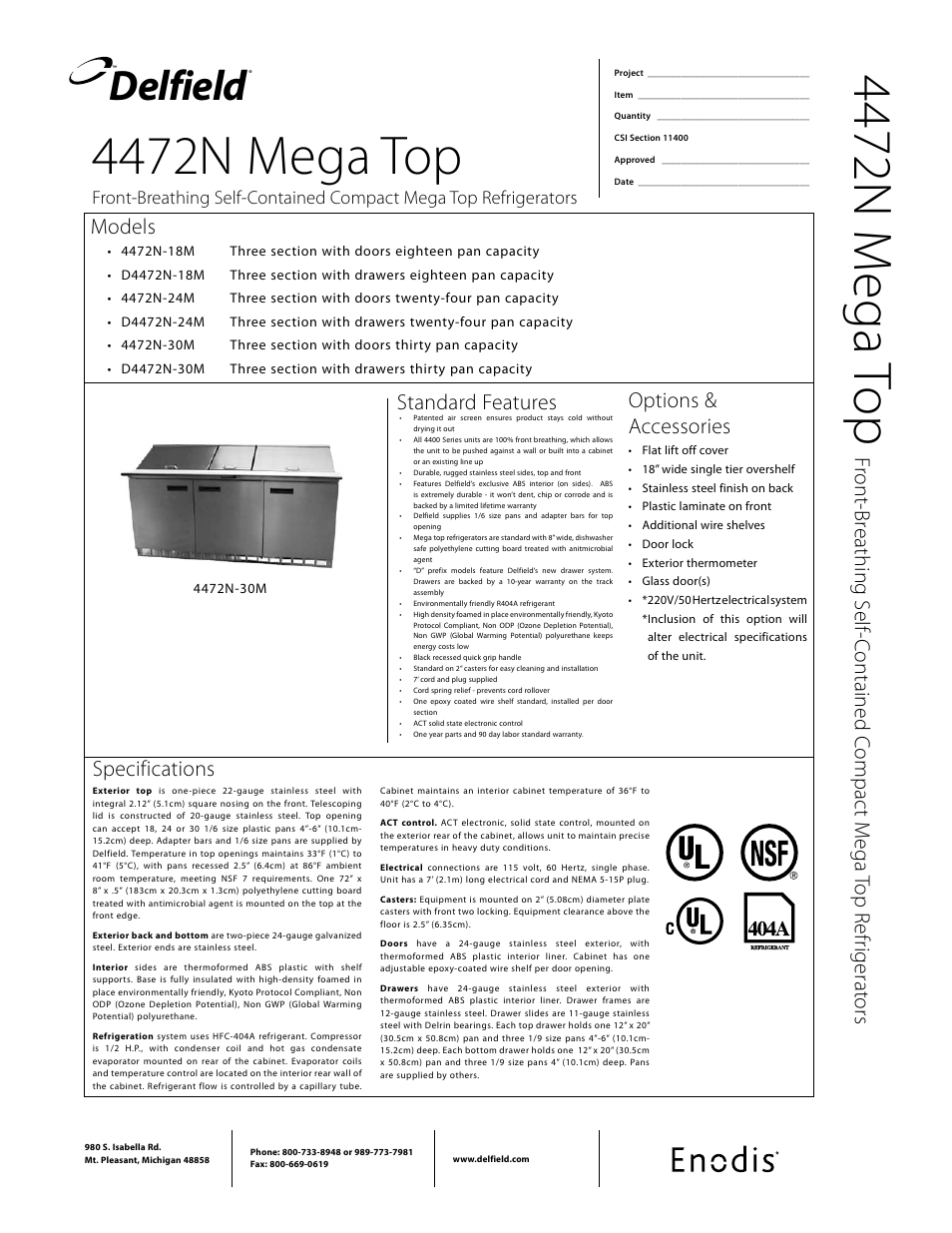 Delfield 4472N-M User Manual | 4 pages