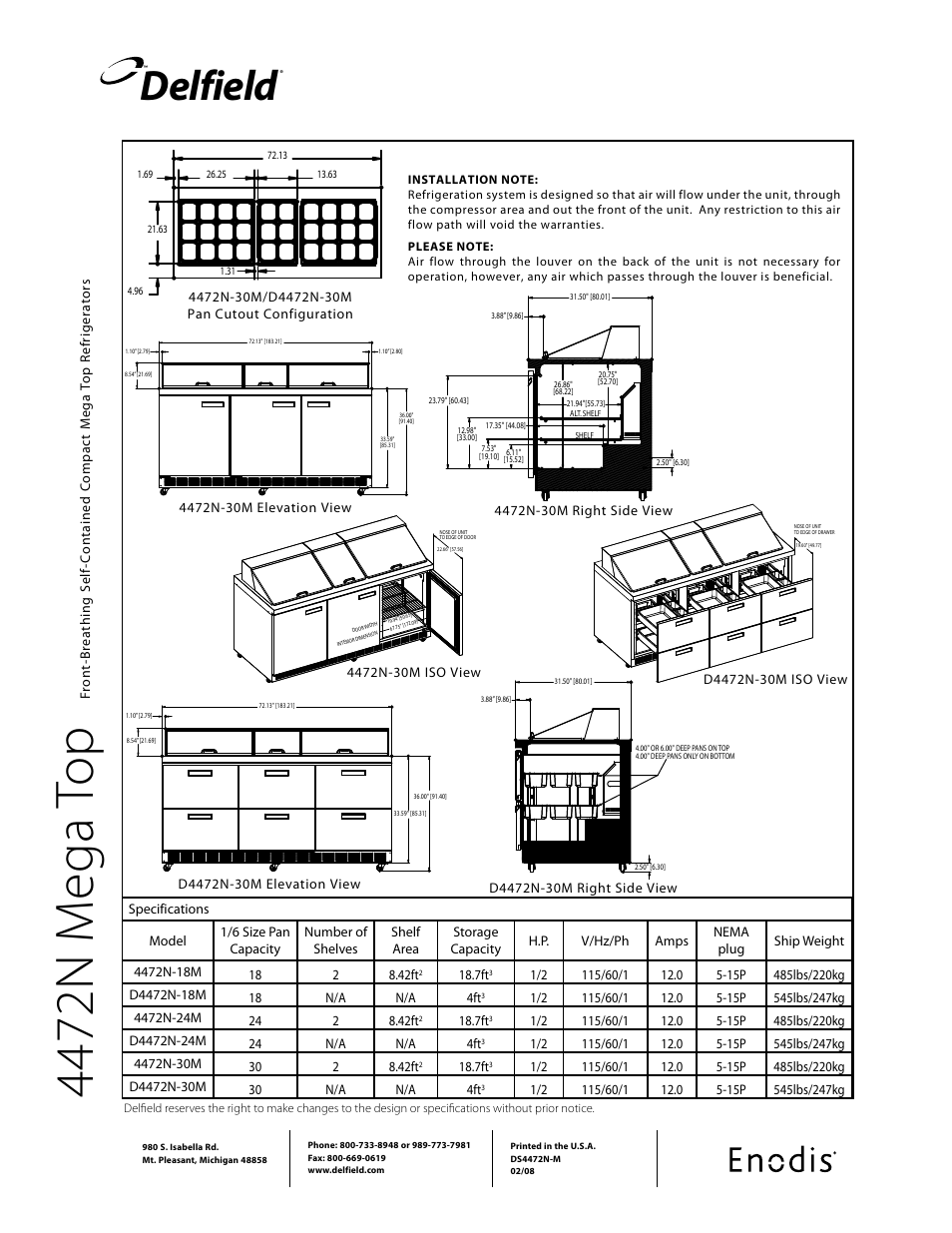 44 72 n m eg a to p, Delfield | Delfield 4472N-M User Manual | Page 4 / 4