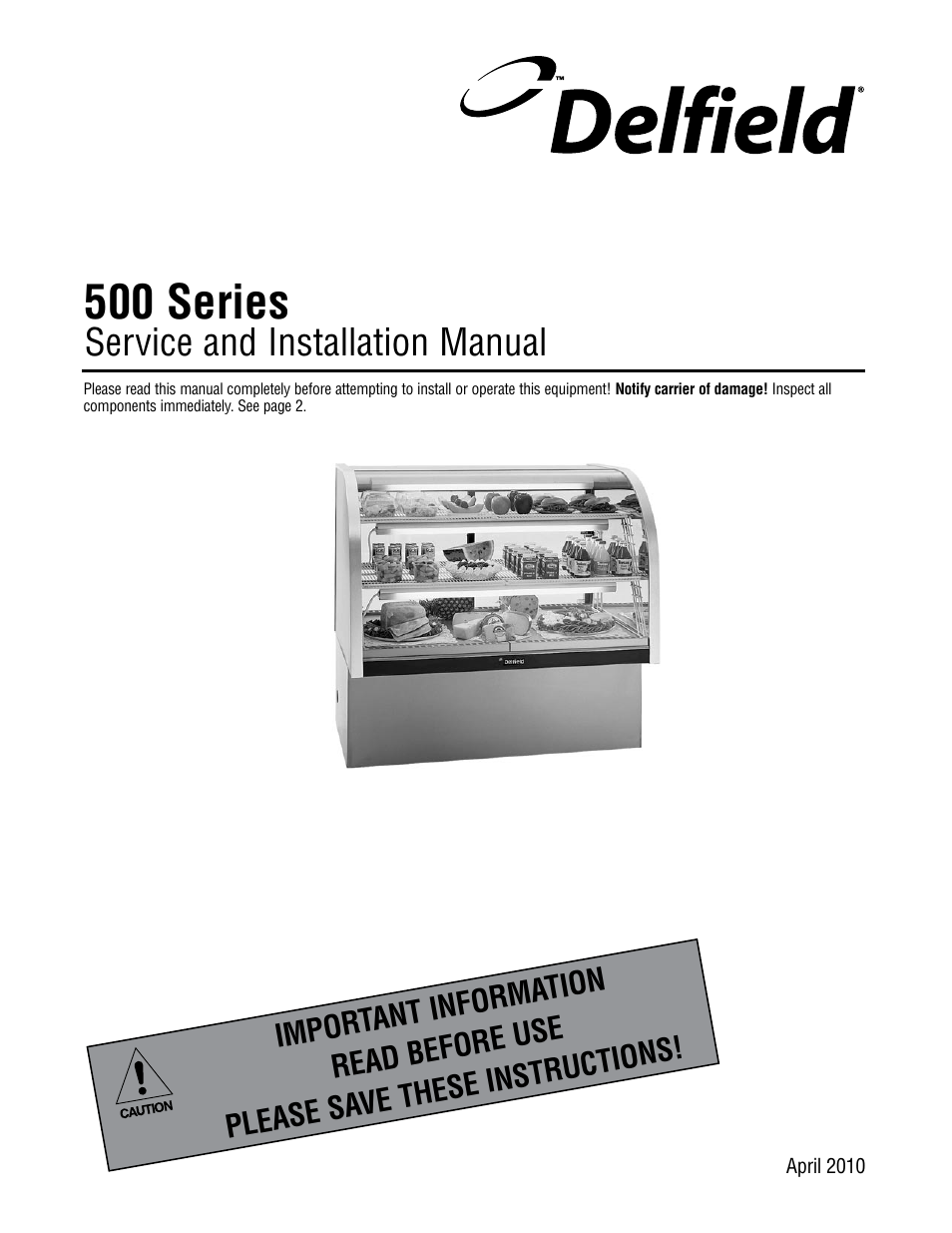 Delfield 500 User Manual | 24 pages