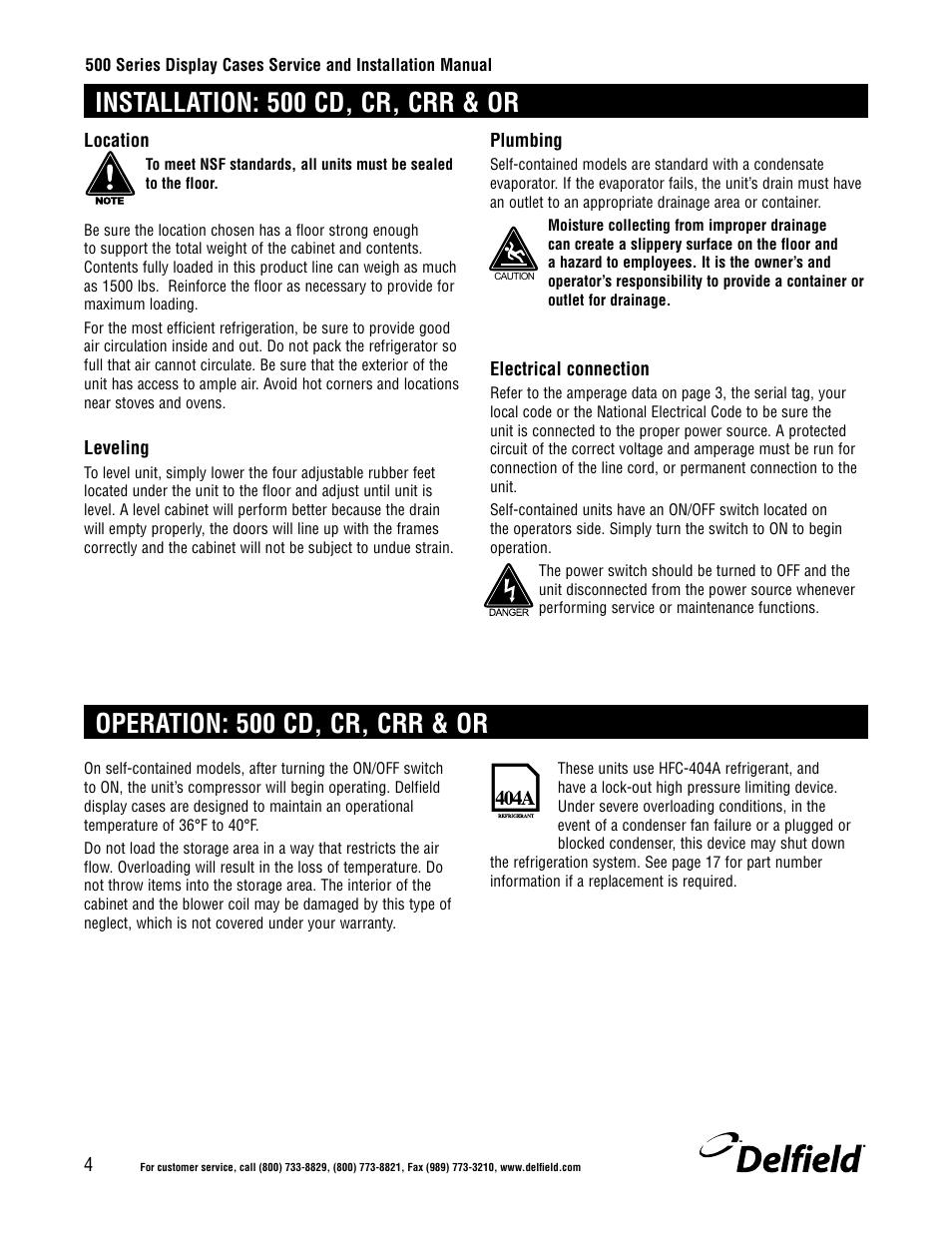 Delfield 500 User Manual | Page 4 / 24