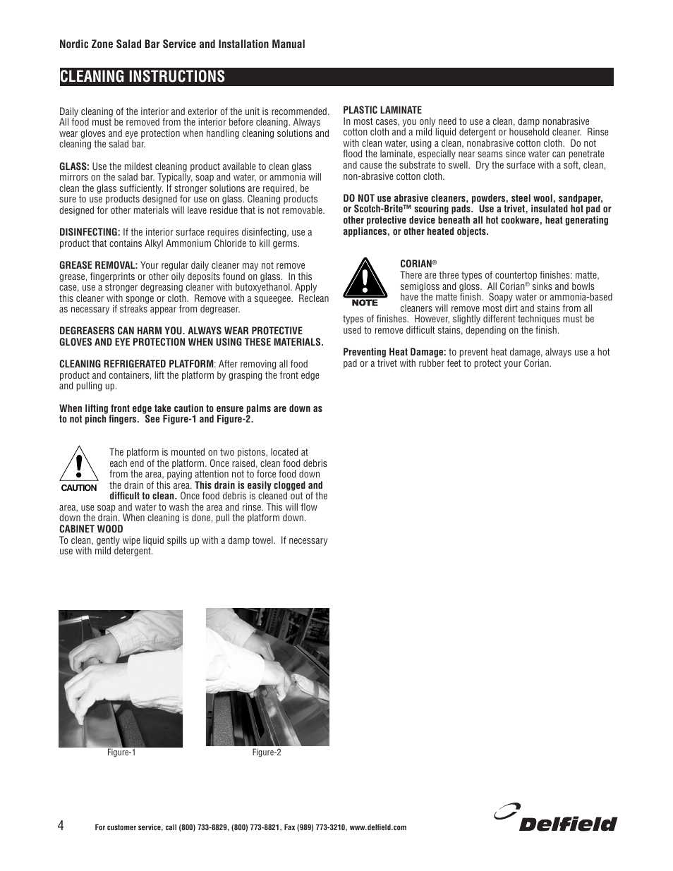 Cleaning instructions | Delfield Nordic Zone Cold Food Bars User Manual | Page 4 / 17