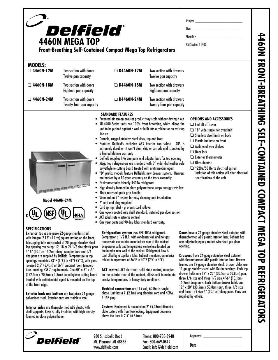 Delfield 446ON-24M User Manual | 4 pages