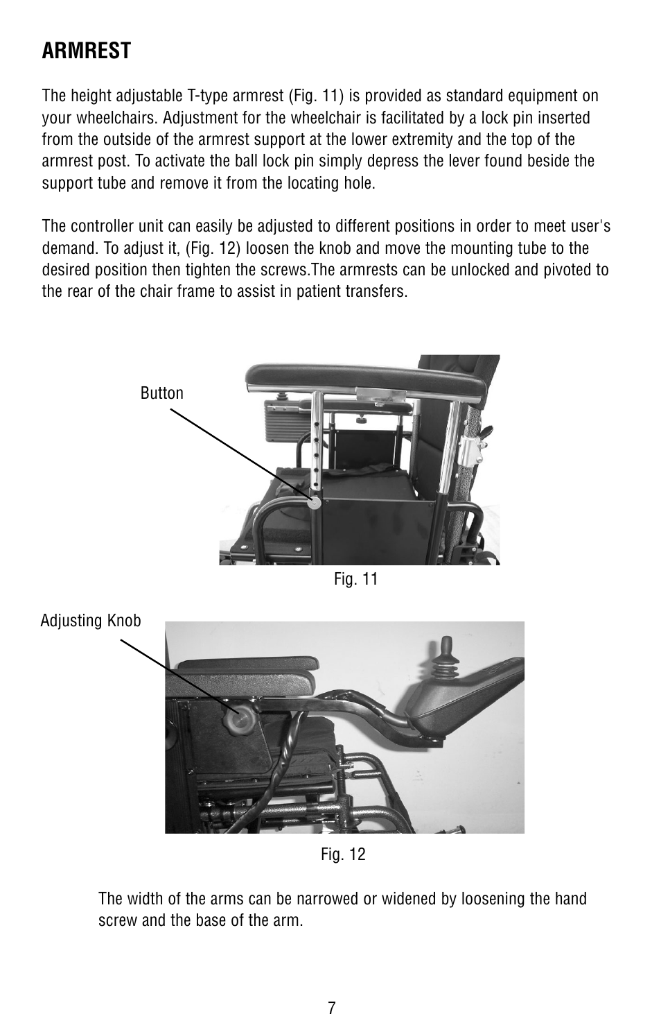Armrest | Drive Medical Design Cirrus Plus Power Wheelchair User Manual | Page 8 / 25