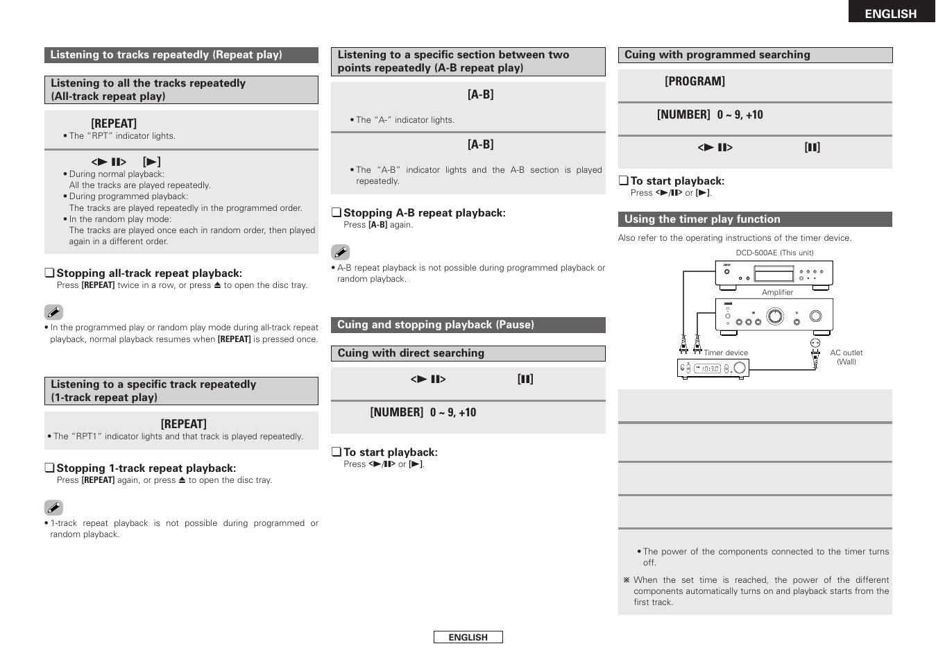 Denon DCD-500AE User Manual | Page 13 / 15