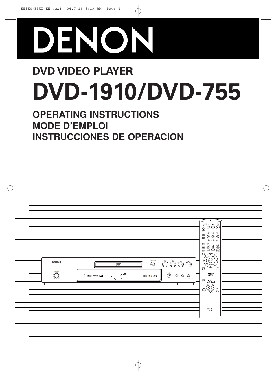 Denon DVD-755 User Manual | 29 pages