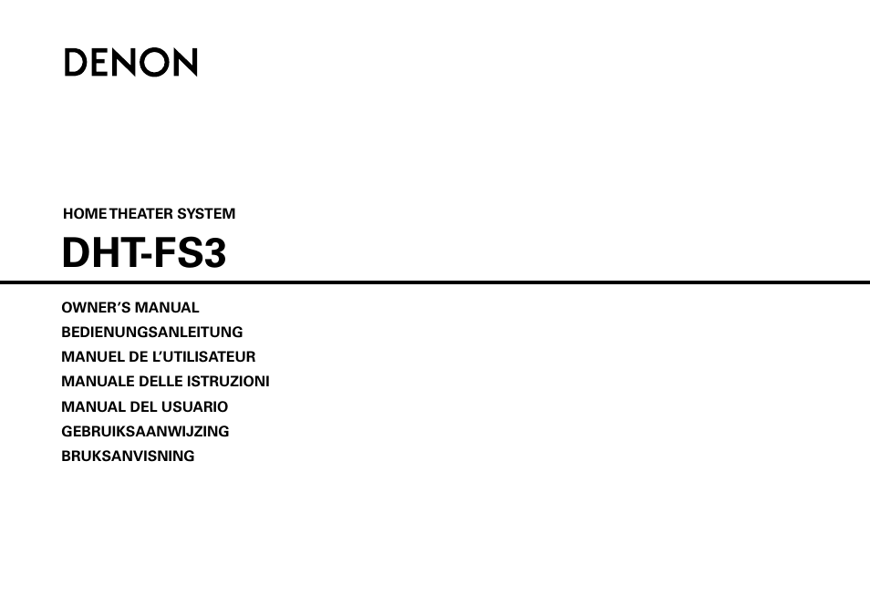 Denon DHT-FS3 User Manual | 28 pages