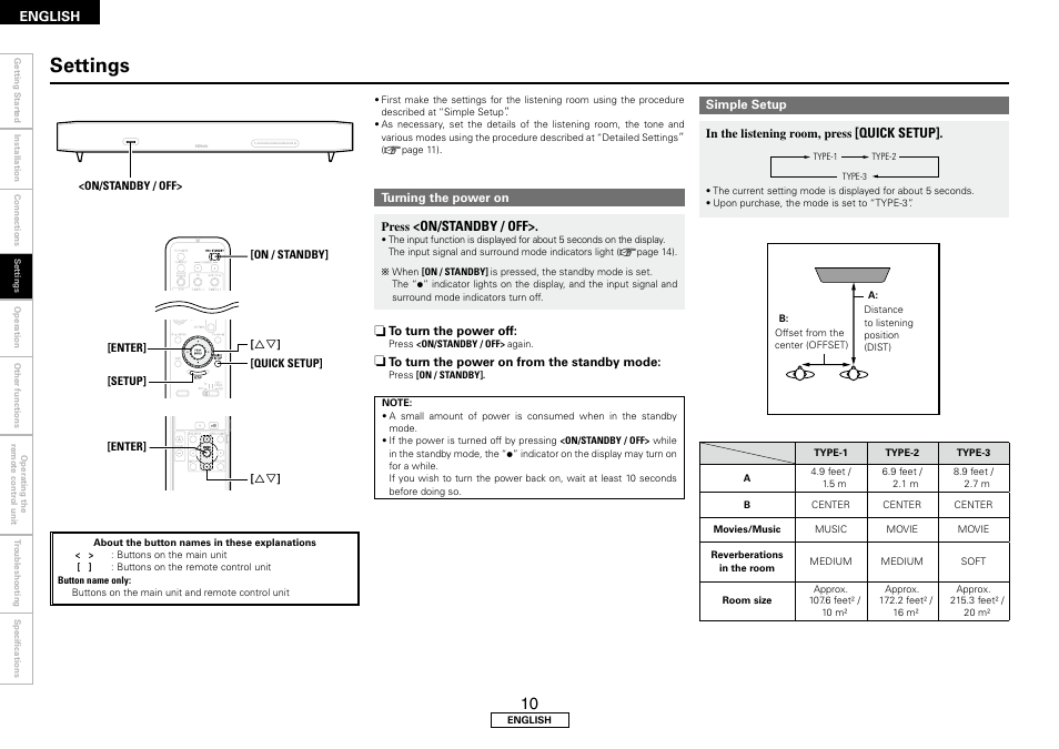 Settings | Denon DHT-FS3 User Manual | Page 14 / 28