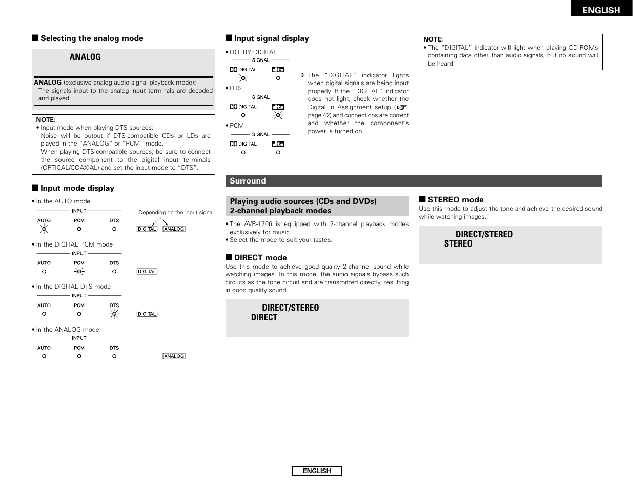 Denon AVR-1706 User Manual | Page 21 / 61