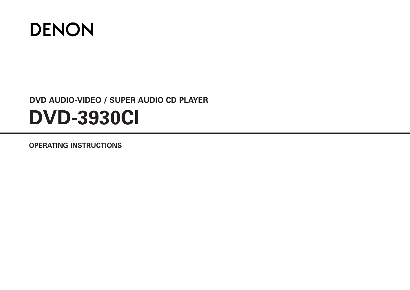 Denon DVD-3930CI User Manual | 56 pages