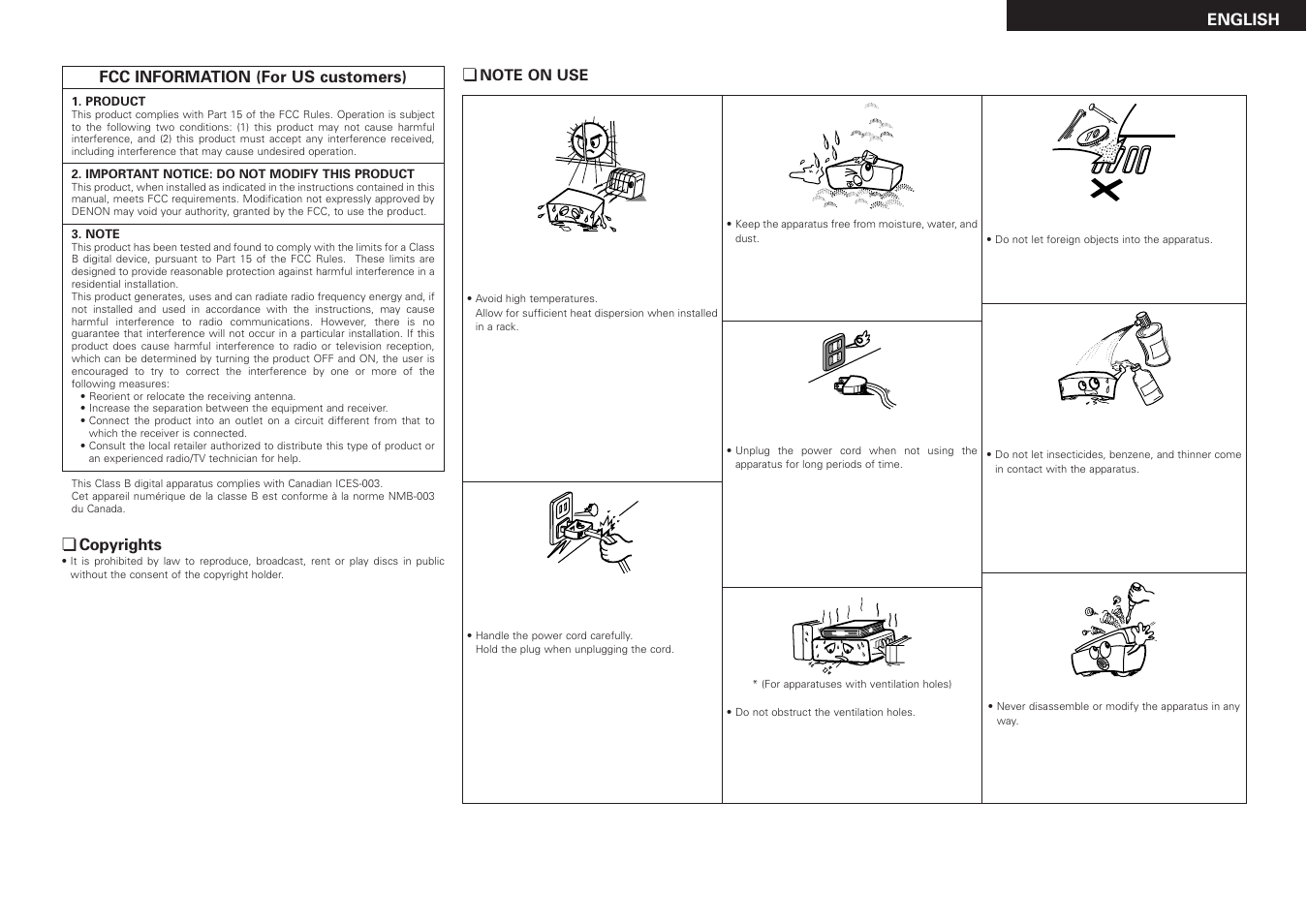 English | Denon DVD-3930CI User Manual | Page 3 / 56